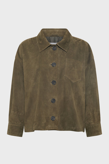Leather Garment Dby06b001 Khaki-Green