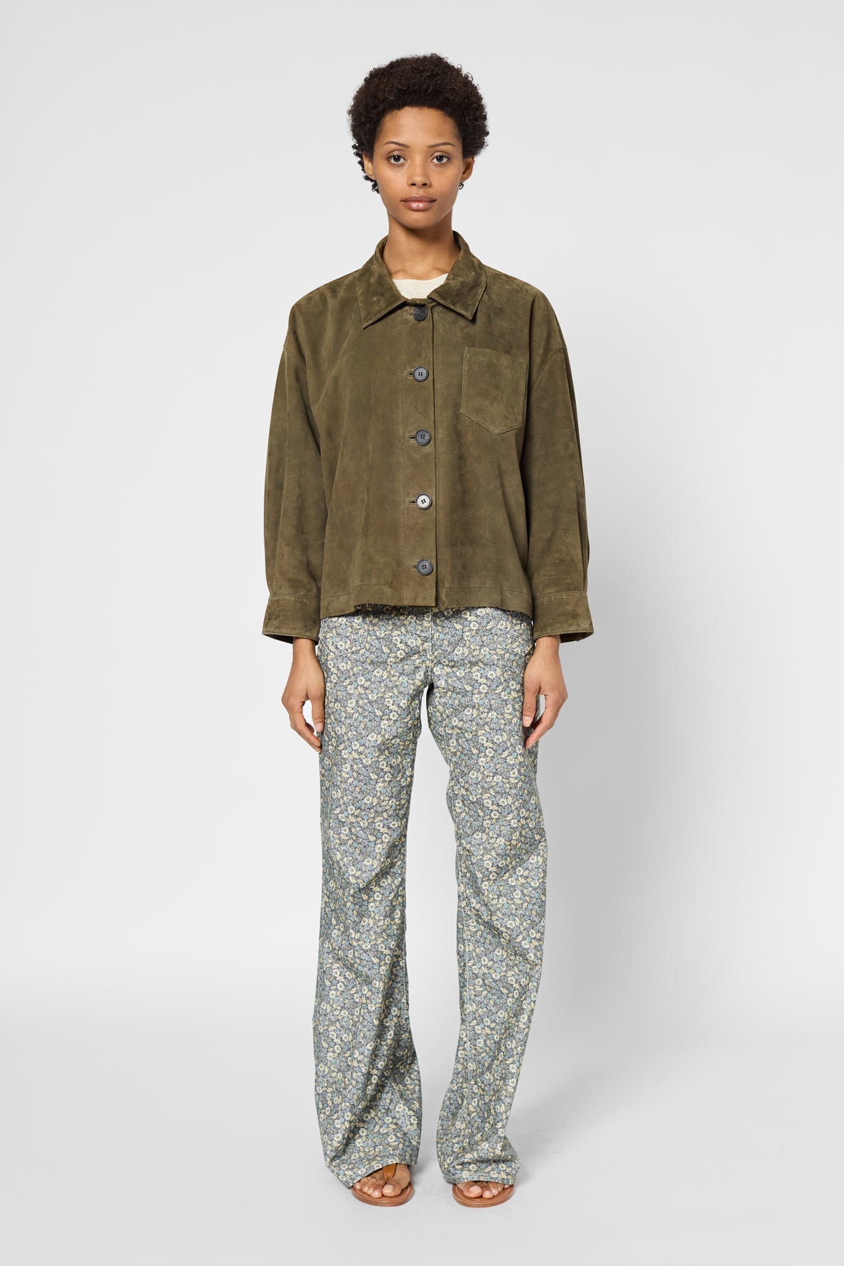Leather Garment Dby06b001 Khaki-Green