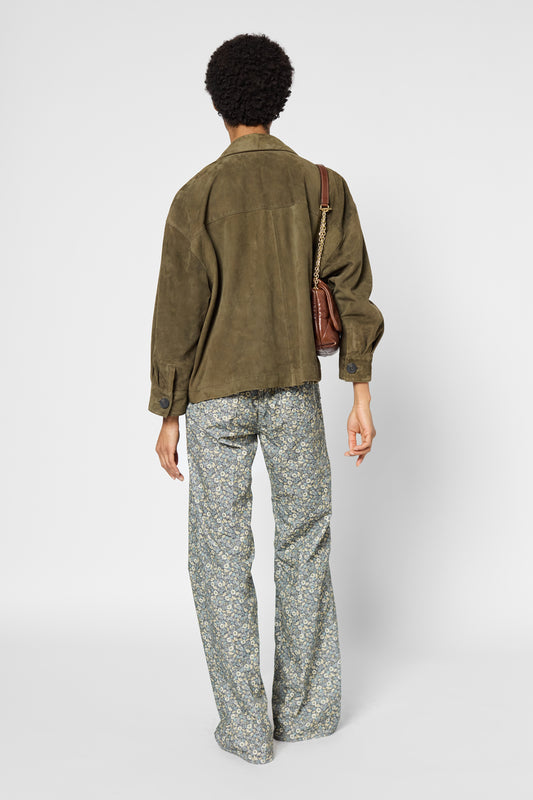 Leather Garment Dby06b001 Khaki-Green