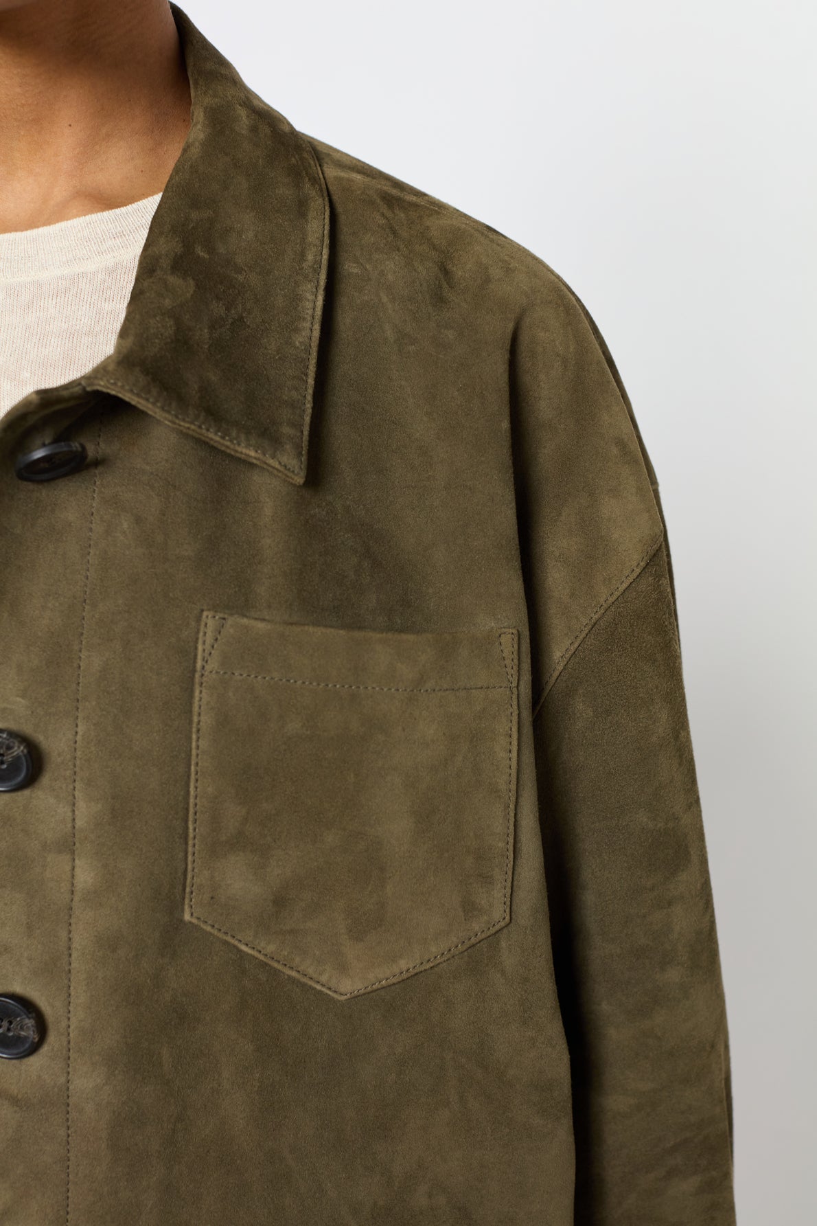 Leather Garment Dby06b001 Khaki-Green
