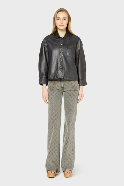 Leather Garment Dby06b010 Navy