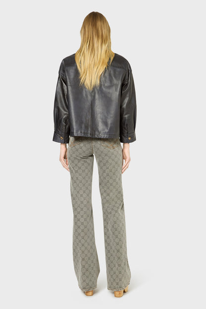 Leather Garment Dby06b010 Navy