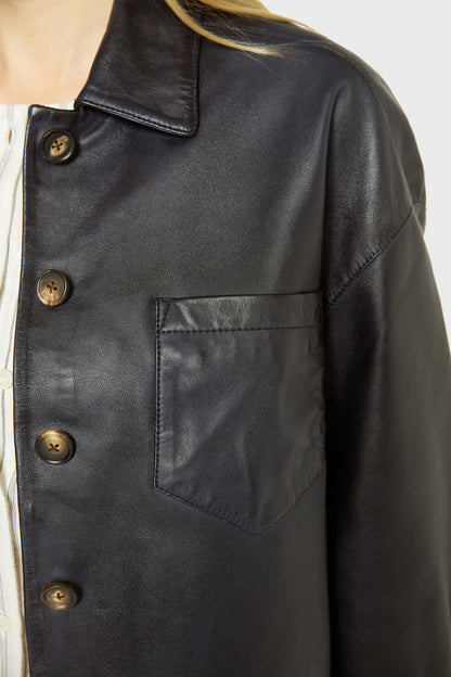 Leather Garment Dby06b010 Navy