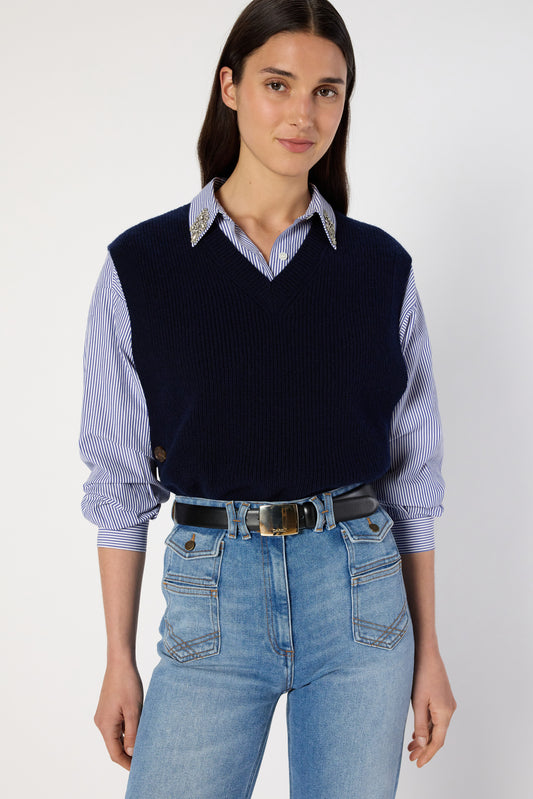 Pullover/vest Dcu06c231 Navy