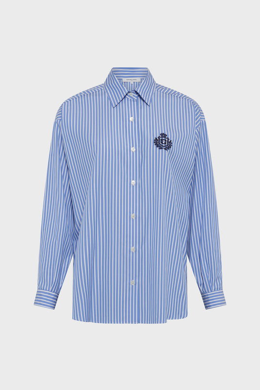 Women's Button-Down Blouse 100 Percent Cotton - Blue