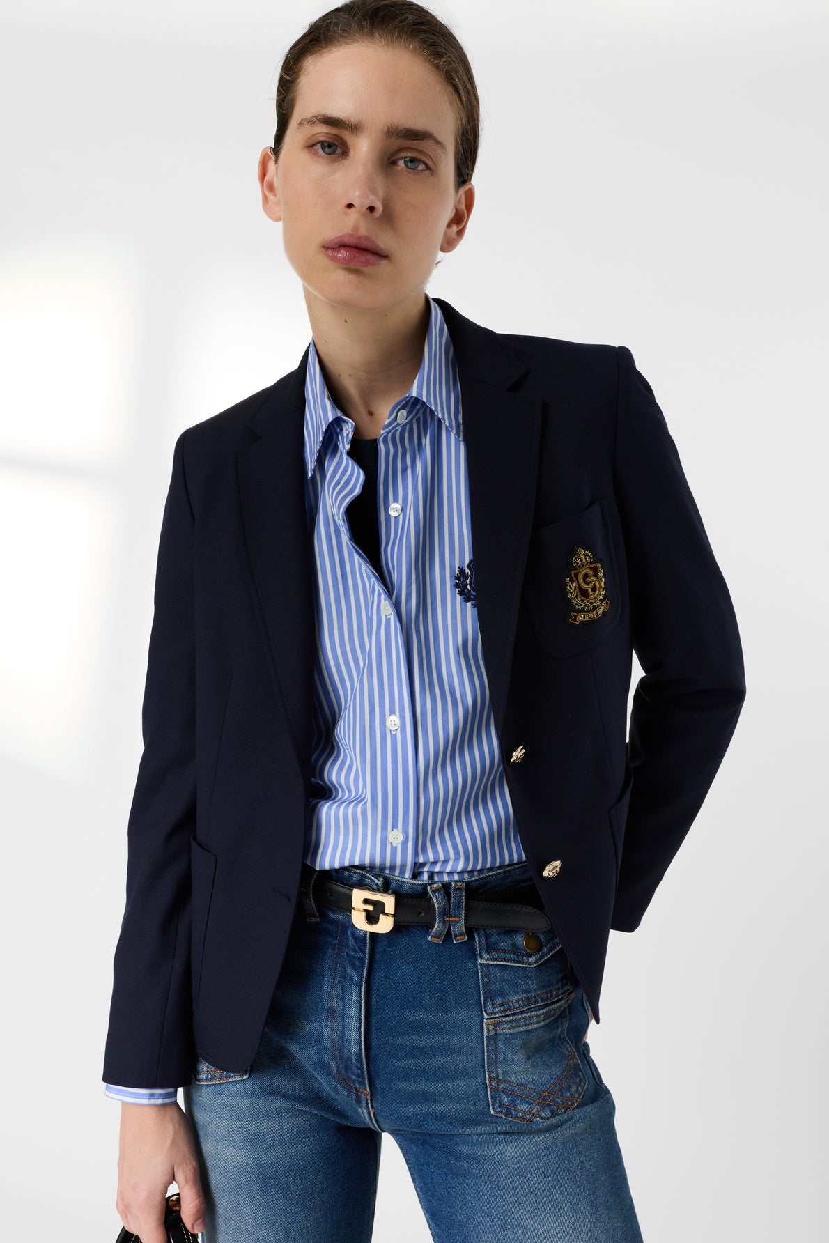 Women's Button-Down Blouse 100 Percent Cotton - Blue