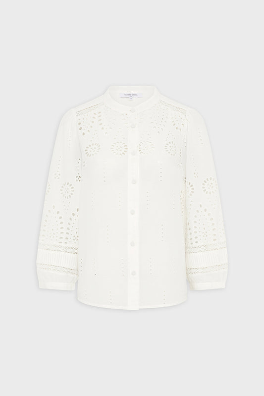 Women's Button-Down Blouse 100% Cotton Poplin - Ecru