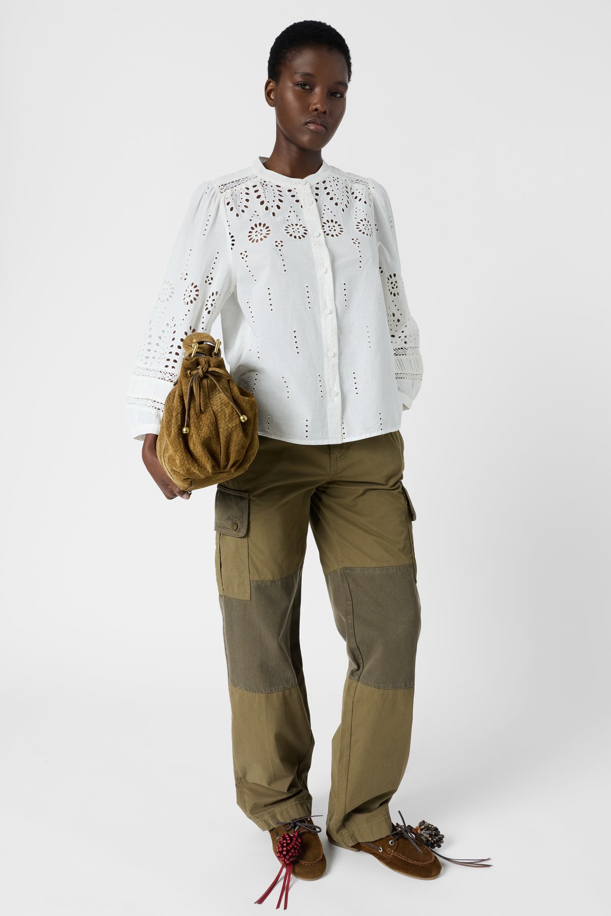 Women's Button-Down Blouse 100% Cotton Poplin - Ecru