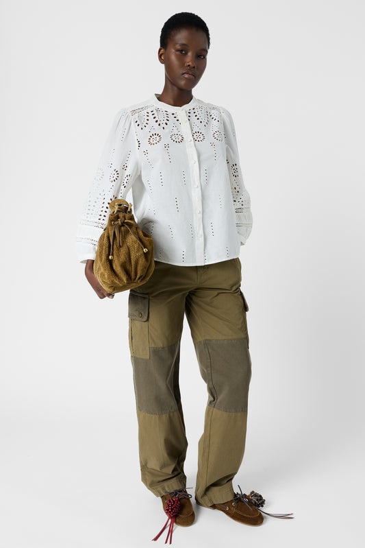 Women's Button-Down Blouse 100% Cotton Poplin - Ecru