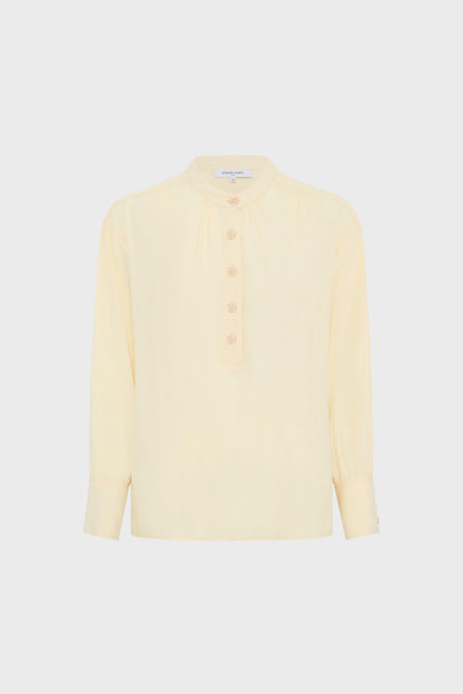 Women Button-Down Blouse Crepe Silk Charmeuse - Yellow