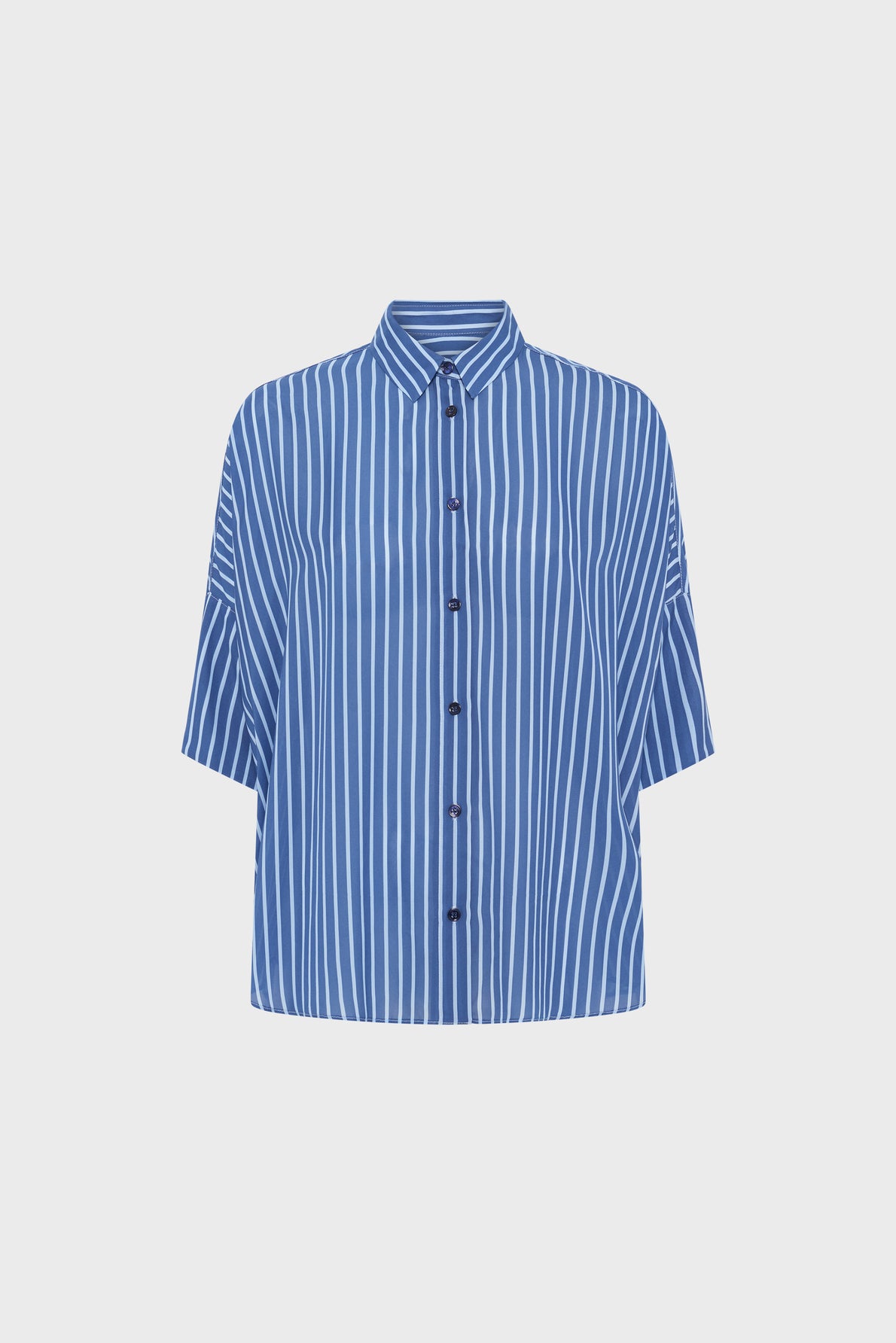 Women's Oversized Button-Down Blouse Fluid Crepe - Indigo