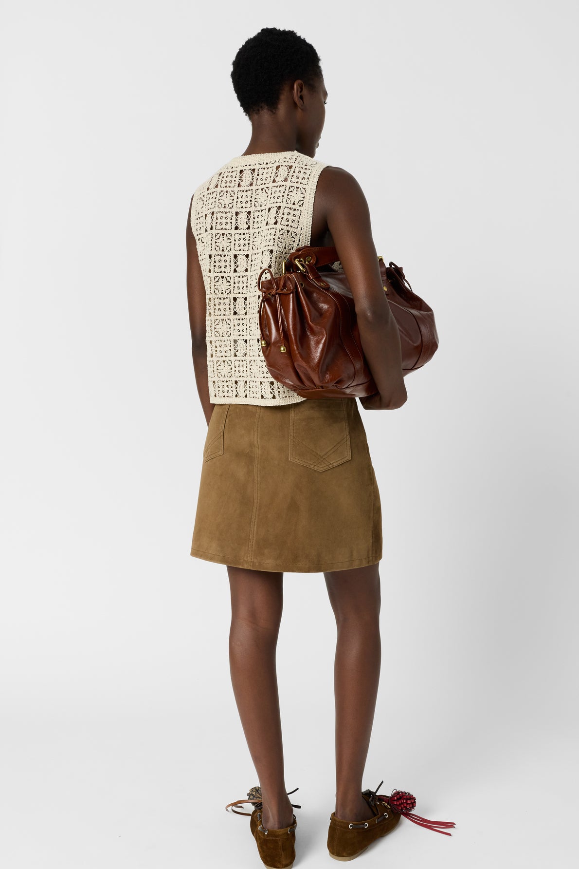 Women's Button-Down Blouse Guipure Lace Embroidered - Natural