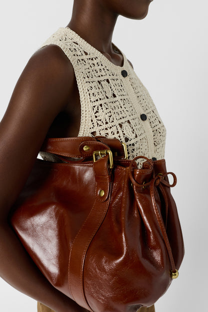 Women's Button-Down Blouse Guipure Lace Embroidered - Natural