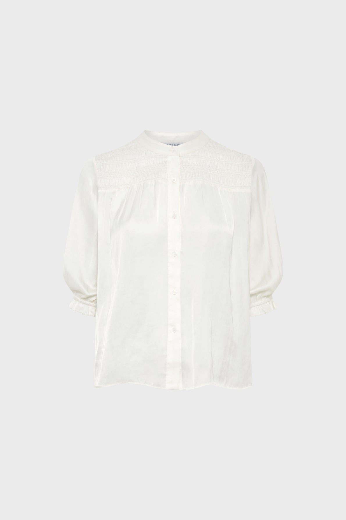 Women's Long-Sleeve Button-Down Blouse Satin - Ecru