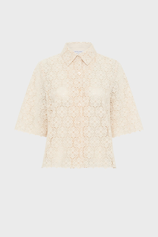 Women's Button-Down Blouse 100 Percent Cotton Poplin - Natural