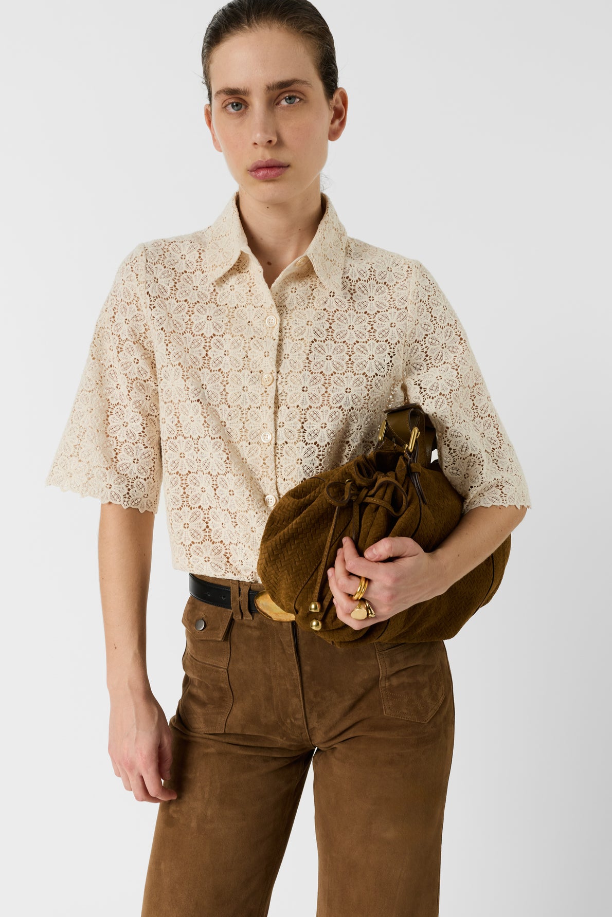 Women's Button-Down Blouse 100 Percent Cotton Poplin - Natural