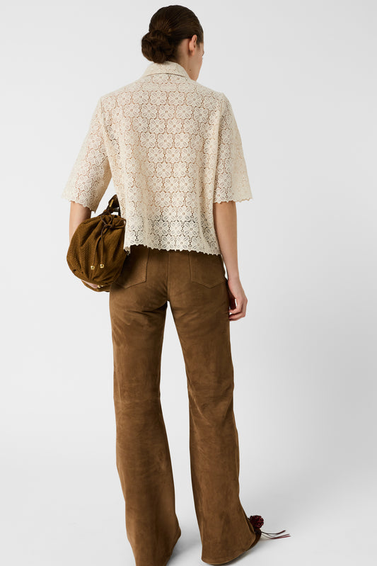 Women's Button-Down Blouse 100 Percent Cotton Poplin - Natural