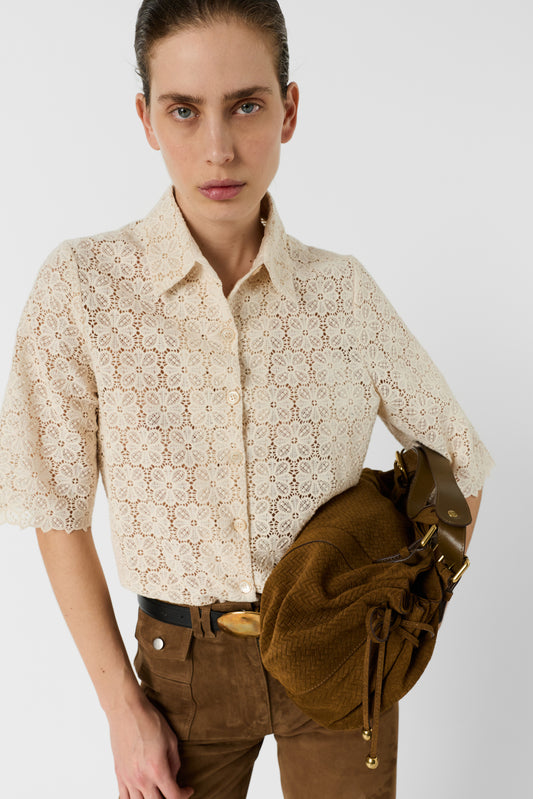 Women's Button-Down Blouse 100 Percent Cotton Poplin - Natural