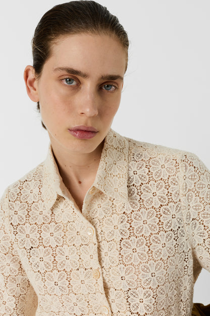 Women's Button-Down Blouse 100 Percent Cotton Poplin - Natural