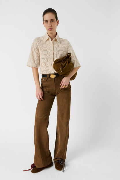 Women's Button-Down Blouse 100 Percent Cotton Poplin - Natural