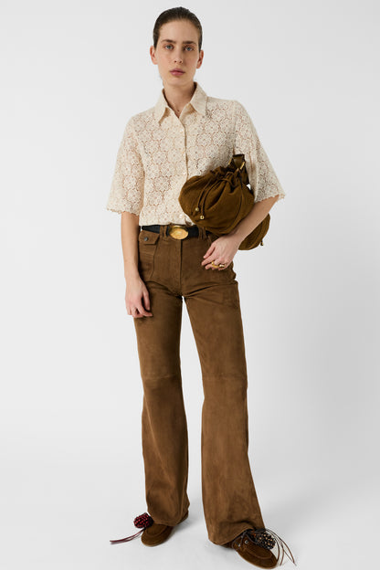 Women's Button-Down Blouse 100 Percent Cotton Poplin - Natural