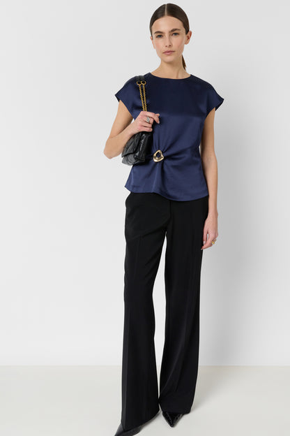 Women's Classic Sleeveless Top 100% Cotton Poplin - Navy