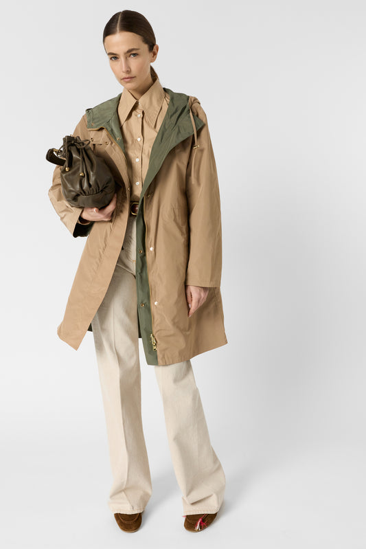 Women's Trench Coat 100% Cotton Gabardine Twill - Sand