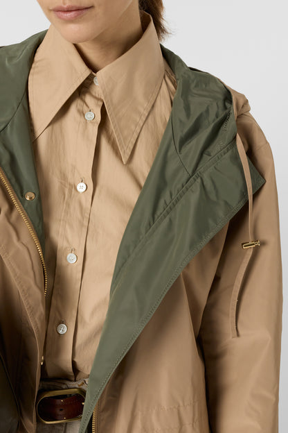 Women's Trench Coat 100% Cotton Gabardine Twill - Sand
