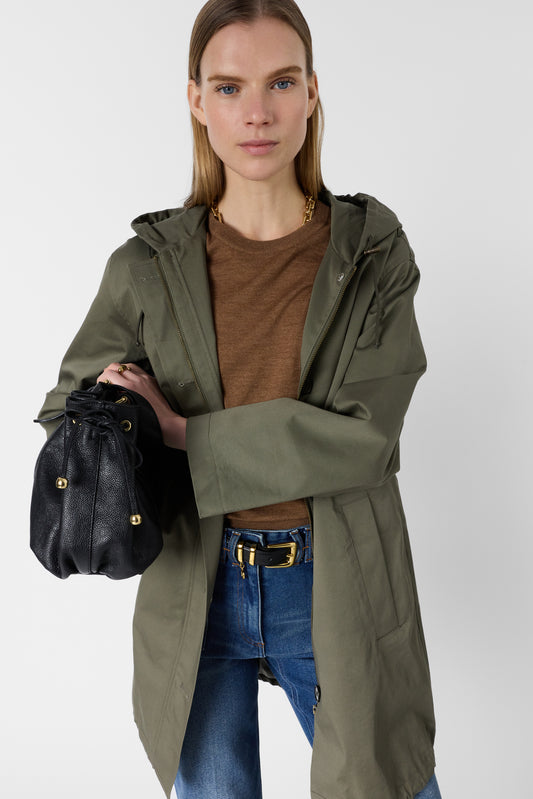 Trench Coat Dde12d005 Khaki-Green