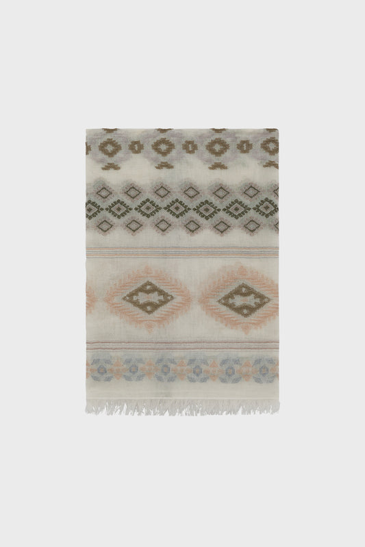 Women Lightweight Scarf Cotton Blend - Khaki-Green