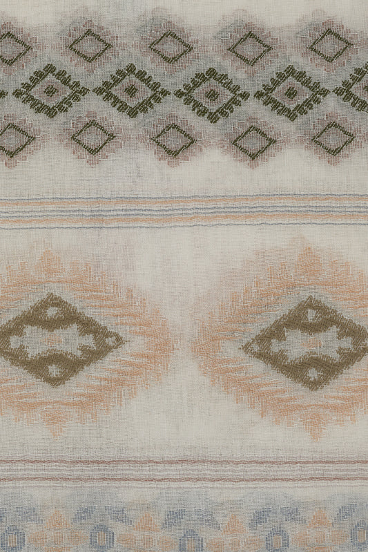 Women Lightweight Scarf Cotton Blend - Khaki-Green