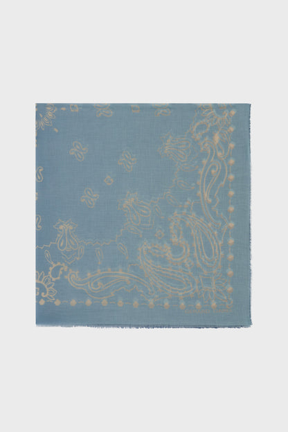 Unisex Bandana-Style Square Scarf 100% Cotton - Indigo
