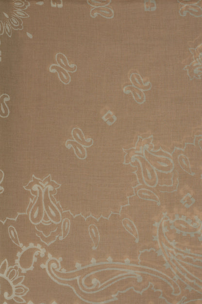 Unisex Scarf 100% Cotton - Blue Gradient Tie-Dye Print Khaki-Green