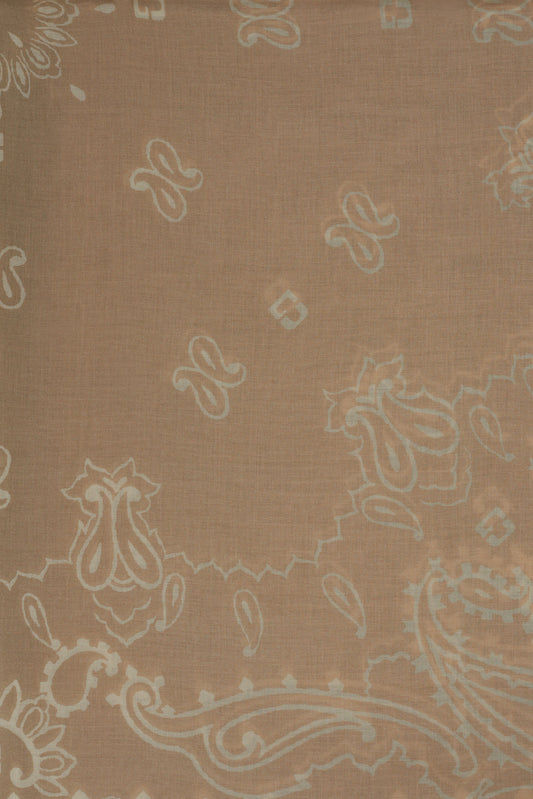 Unisex Scarf 100% Cotton - Blue Gradient Tie-Dye Print Khaki-Green