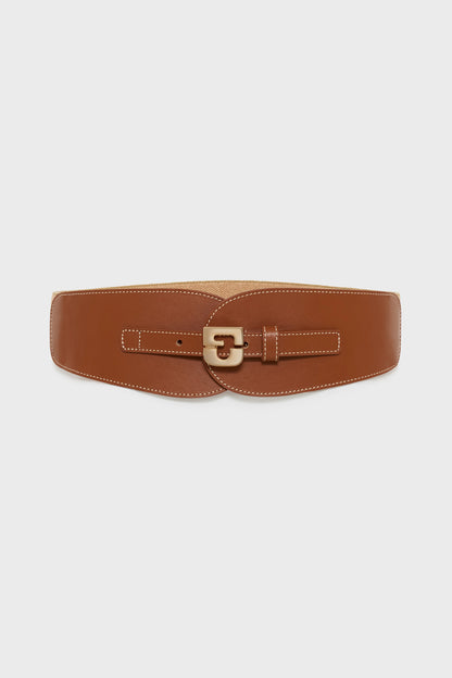 Women's Belt Genuine Full-Grain Italian Leather - Cognac