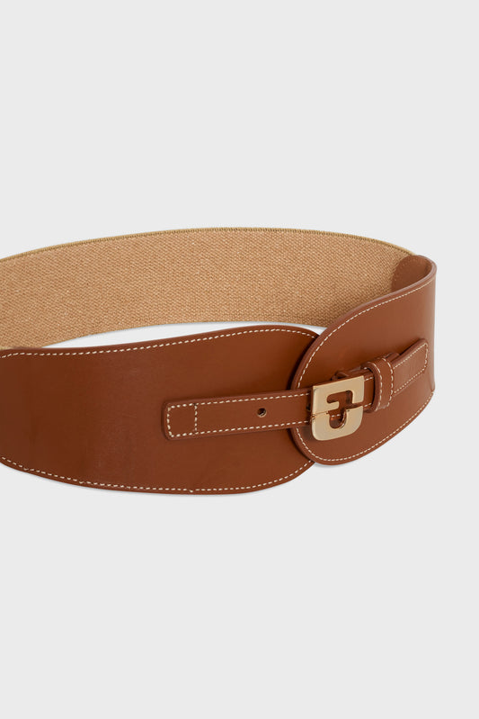 Women's Belt Genuine Full-Grain Italian Leather - Cognac