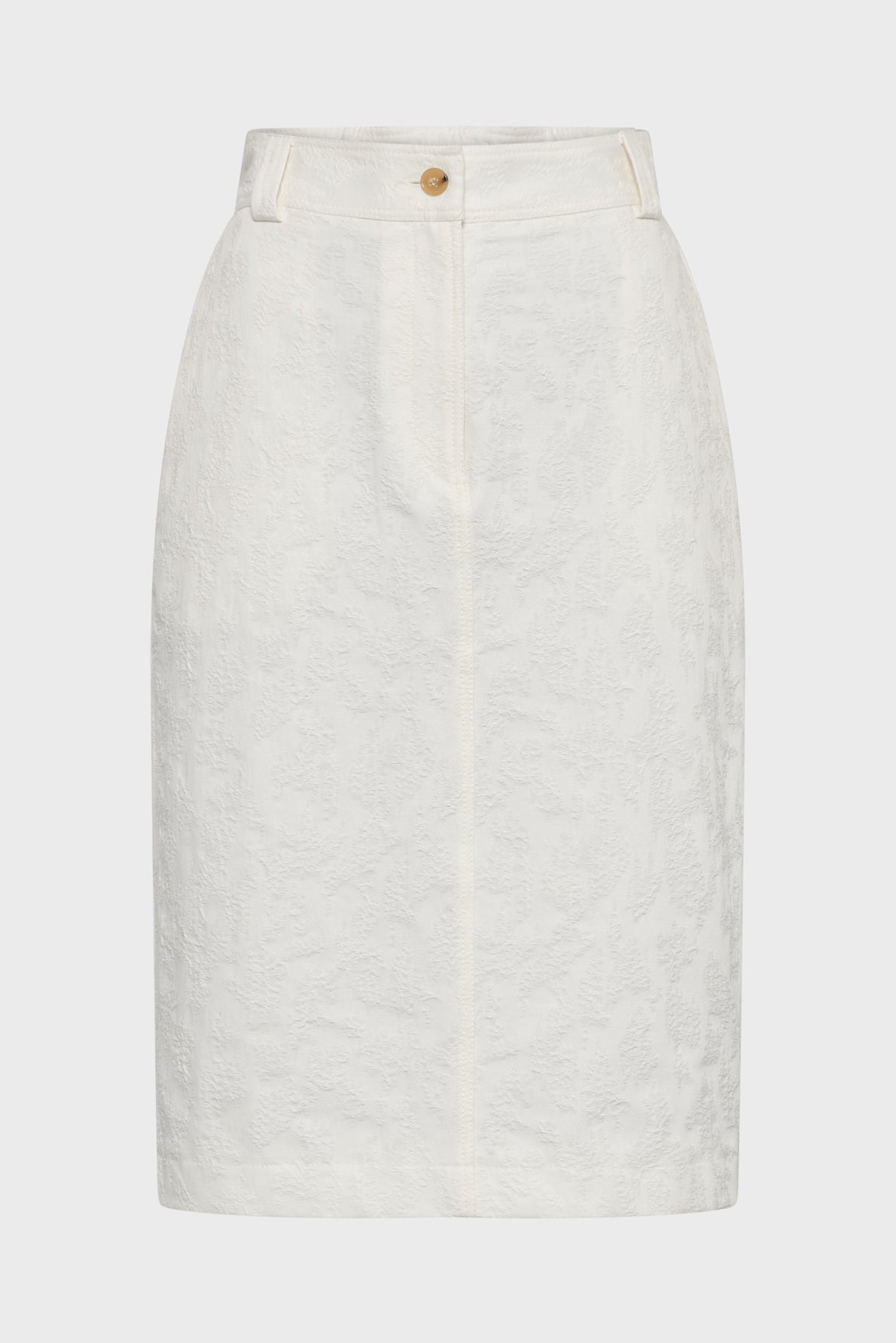 Women's Tailored Straight Skirt Jacquard Fabric - White