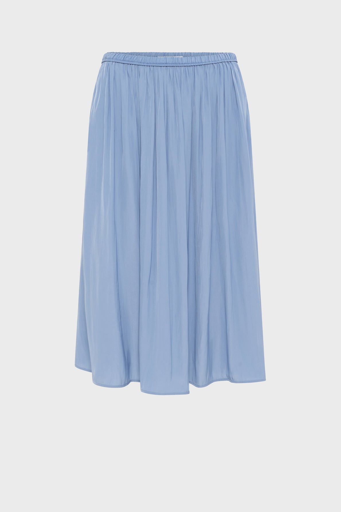 Women's Midi Skirt Fluid Crepe Silk Blend - Sky Blue Bluesky