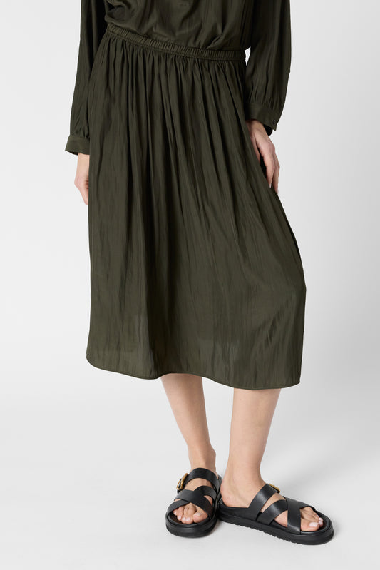 Women Skirt Fluid Crepe-Blend Rayon Fabric - Sky Blue Green