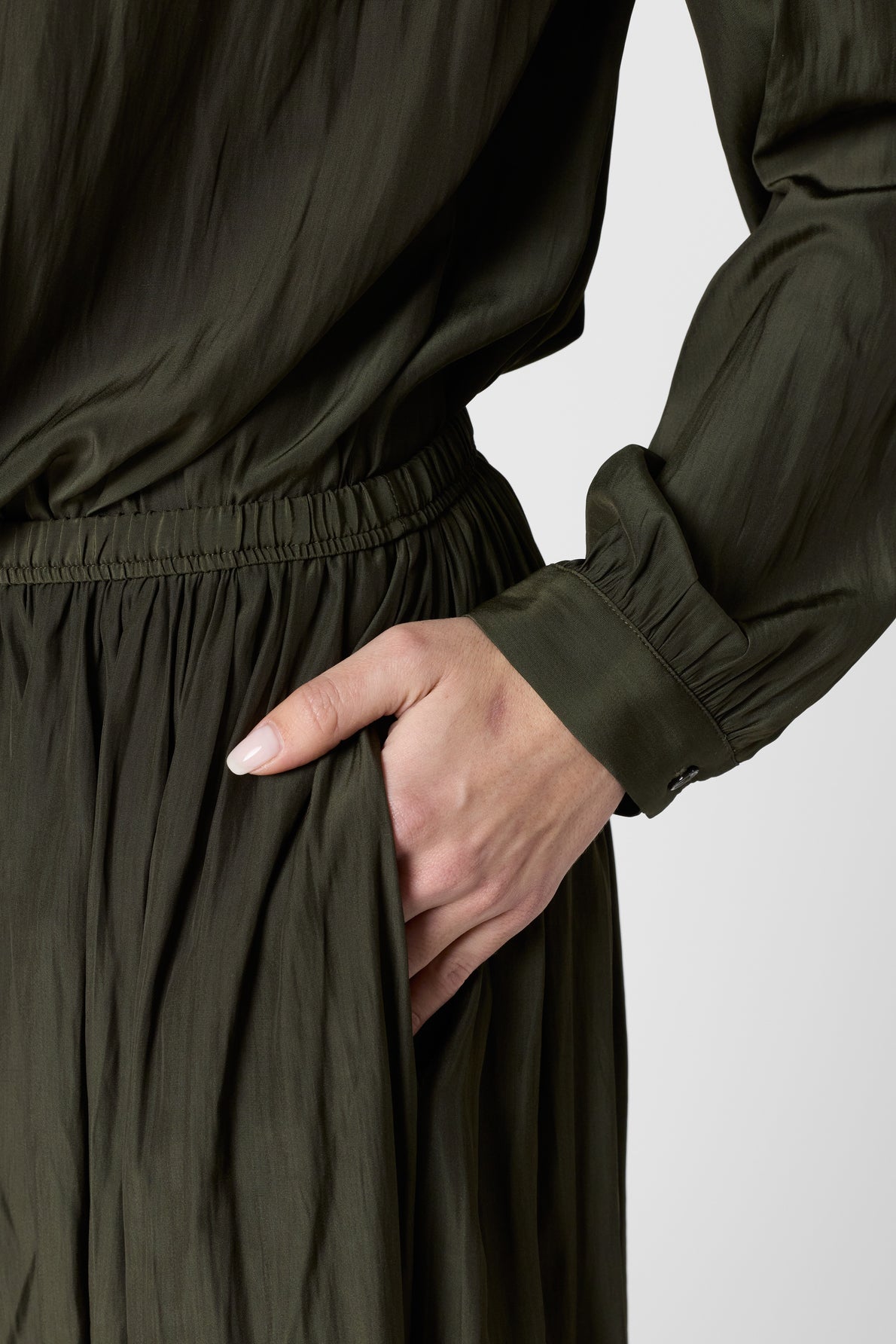 Women Skirt Fluid Crepe-Blend Rayon Fabric - Sky Blue Green