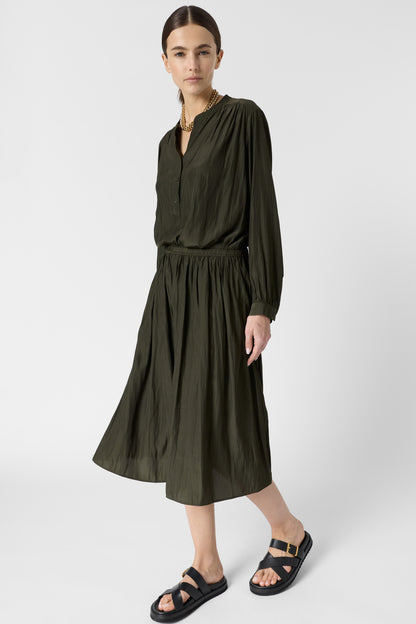 Women Skirt Fluid Crepe-Blend Rayon Fabric - Sky Blue Green