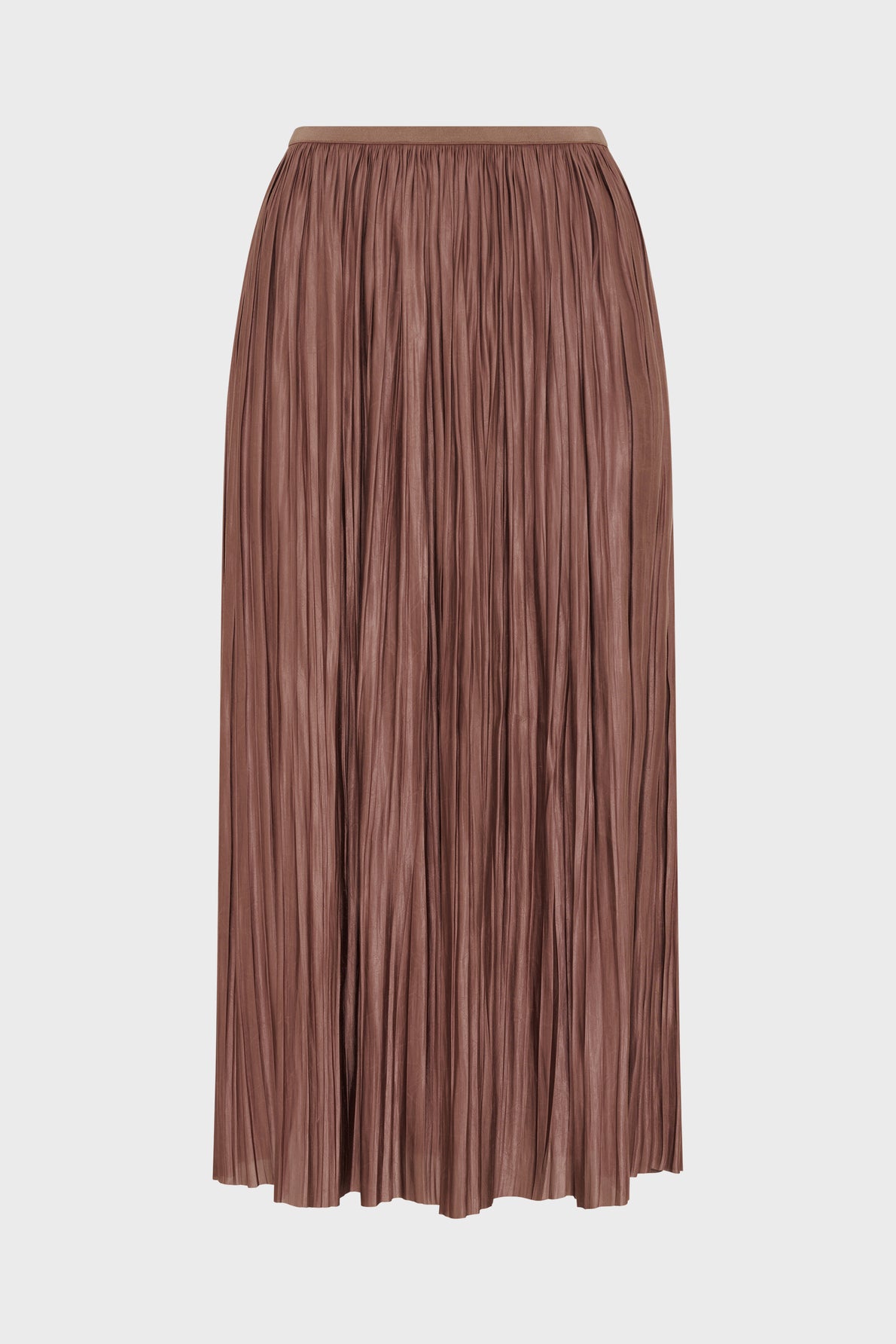 Women's Skirt Satin With Delicate Pleats - Caramel