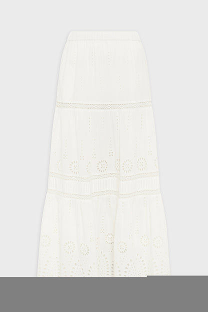 Women's Skirt 100% Cotton Poplin Breathable Lightweight - Ecru