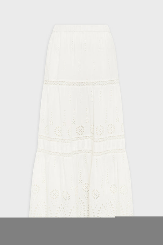 Women's Skirt 100% Cotton Poplin Breathable Lightweight - Ecru