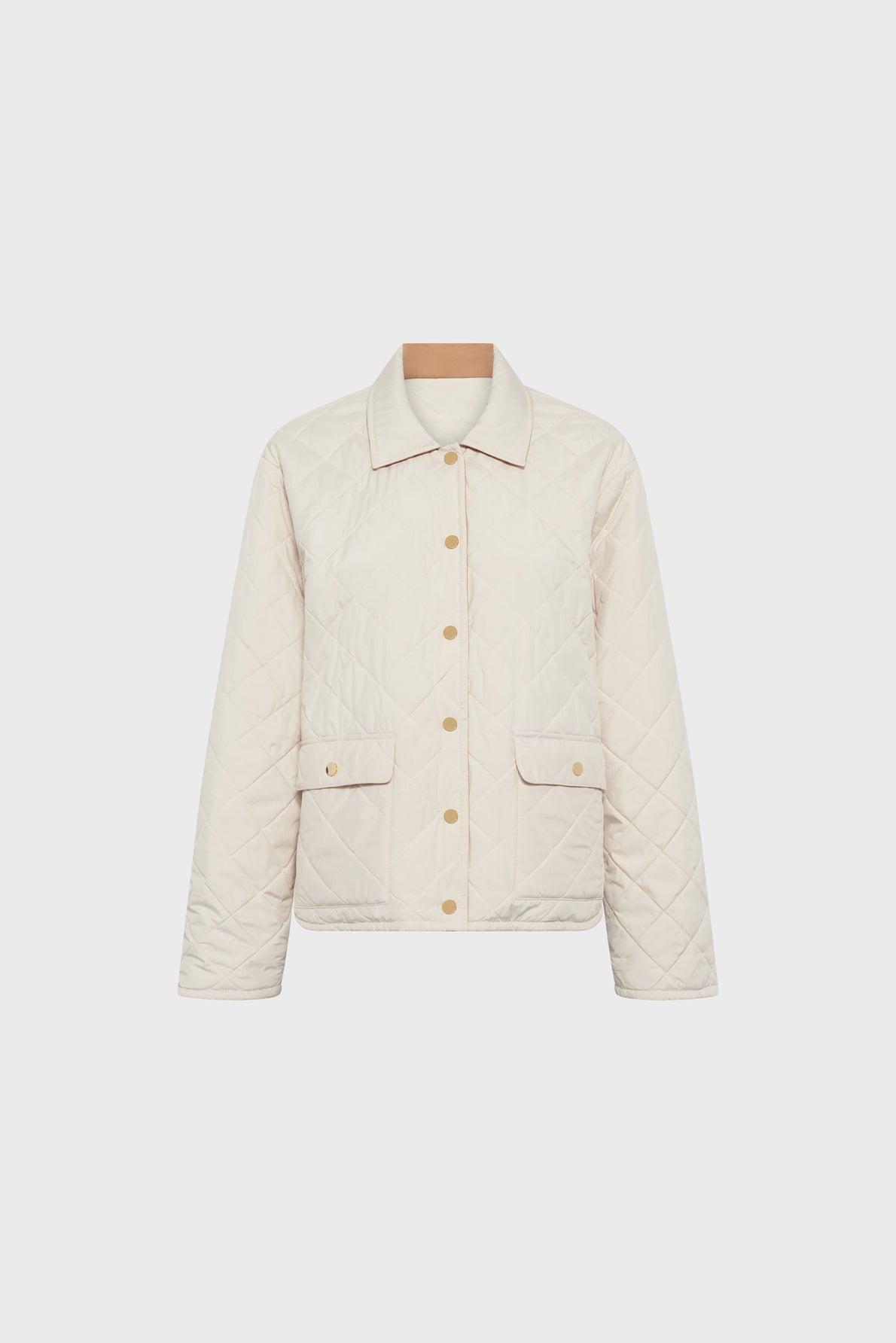 Unisex Quilted Jacket Lightweight Technical Fabric - Natural