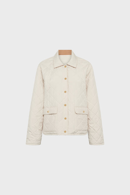 Unisex Quilted Jacket Lightweight Technical Fabric - Natural