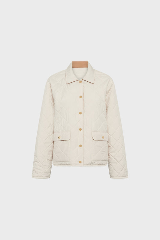 Unisex Quilted Jacket Lightweight Technical Fabric - Natural