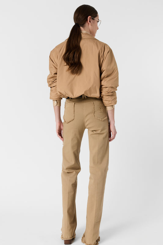 Unisex Quilted Jacket Lightweight Technical Fabric - Natural