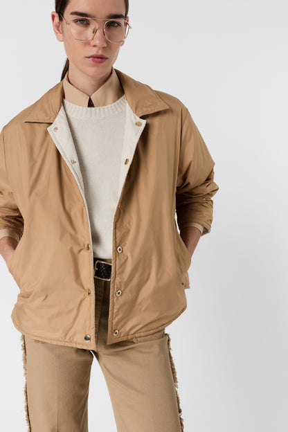 Unisex Quilted Jacket Lightweight Technical Fabric - Natural