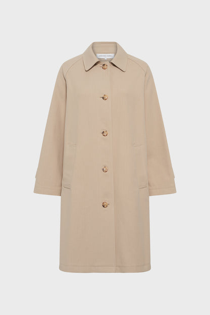 Women Classic Lightweight Trench Coat 100% Cotton - Sand